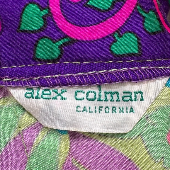 Vintage Alex Coleman 70s Floral Wide Leg High Waist Pants Size 6 - Picture 9 of 9